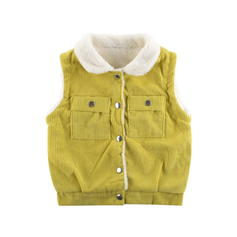 Picture of Spring Kidsren's Clothing Kidsren's Vest New 2024 Boys' Lamb Velvet Fleece-Lined Baby Clothing Warm Tops