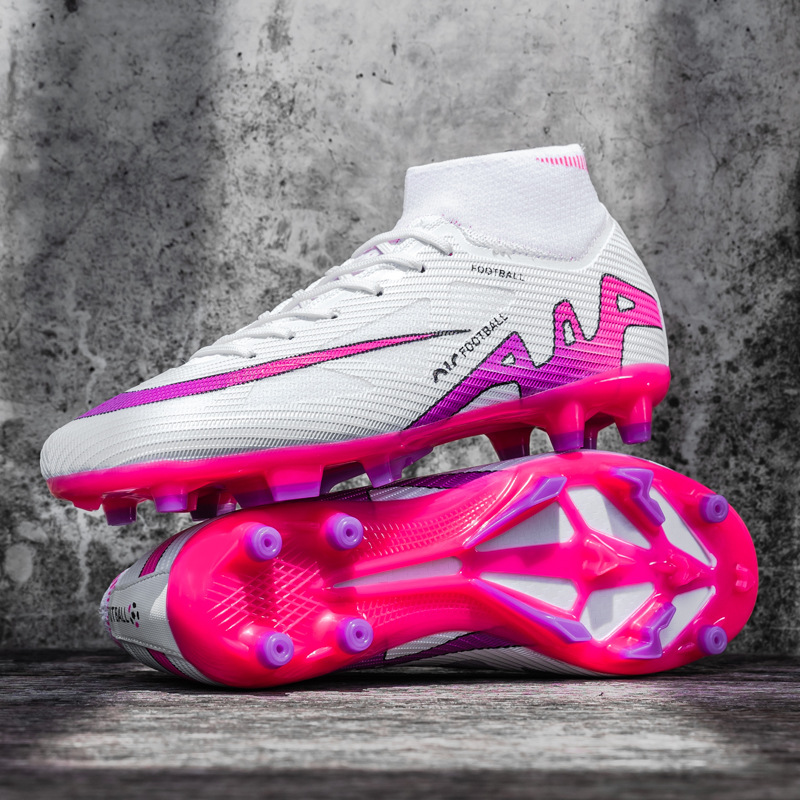 Cross-Border New High-Top Football Shoes for Men, Women and Children, Outdoor Sports, Teenagers, Long Nails, Broken Nails, Competition Training, Non-Slip