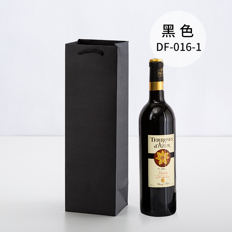Picture of Red Wine Portable Paper Bag in Stock Hot Stamping Practical Red Wine Gift Packaging Bag Wine Portable Paper Bag Wholesale