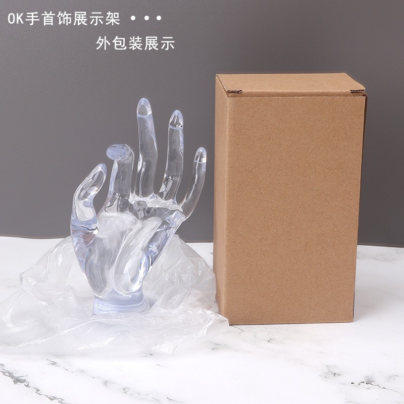 Picture of Cross-border spot ring display stand plastic OK hand mold jewelry shooting live props bracelet bracelet display stand