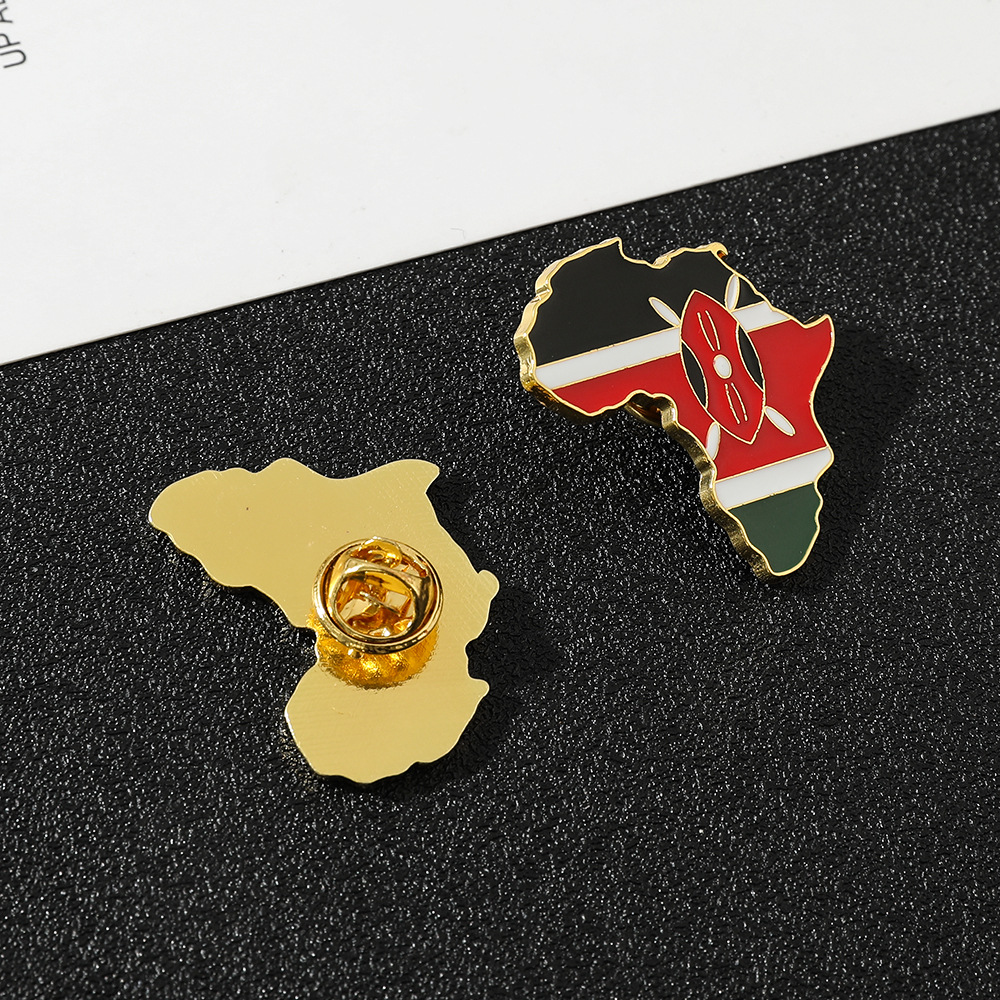 Picture of World Map Brooch Africa Map Angola Ghana Kenya Pin Creative Personality Badge