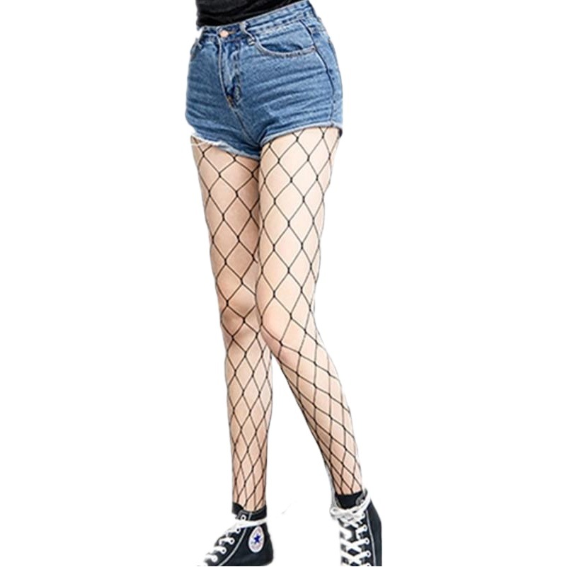 Black Fishnet Stockings for Women, Jk Hollow Breathable Anti-Snag Sexy Jeans Fishnet Stockings, Sexy Hollow Design