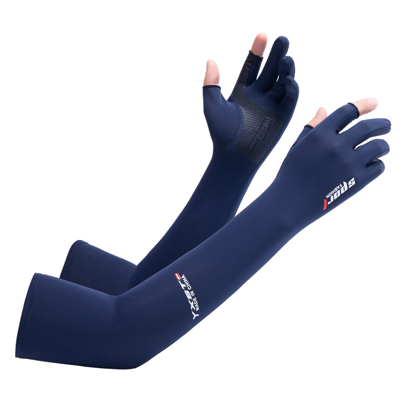 Picture of Sun Protection Gloves Men's Summer Fingerless Thin Ice Silk Driving Long Fishing Takeaway Half Finger Women's Summer Cycling