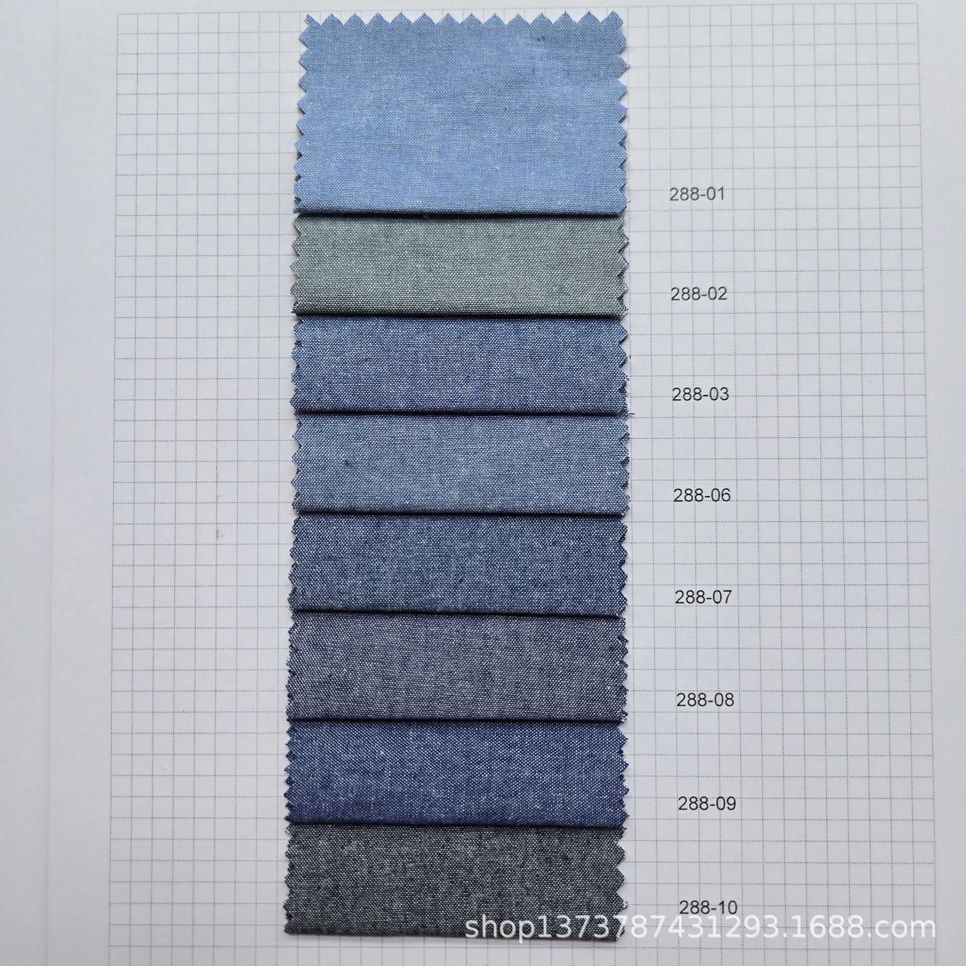 In stock 21 cotton thickened chambie fabric imitation denim style casual shirt fabric youth clothing fabric