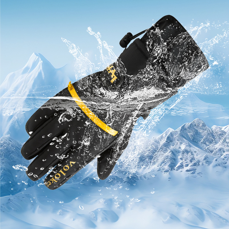 Picture of Touchscreen Ski Gloves, Winter Windproof, Coldproof, Waterproof, Fleece-Lined, Thickened, Warm, for Men, Motorcycle Riding, Cross-Border
