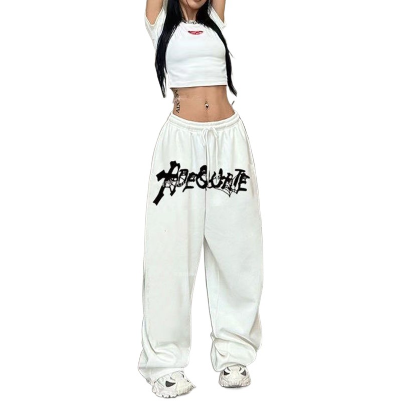 American Style High Waist Straight Distinctive Jazz Dancing Pants Printed Dancing Pants Women's Tide High Street Tide