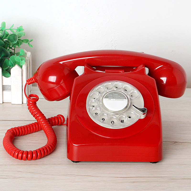 Picture of Manufacturer's Old-Fashioned Antique Telephone Rotating Dialing Disk Retro Landline Metal Ringtone Cross-Border Landline