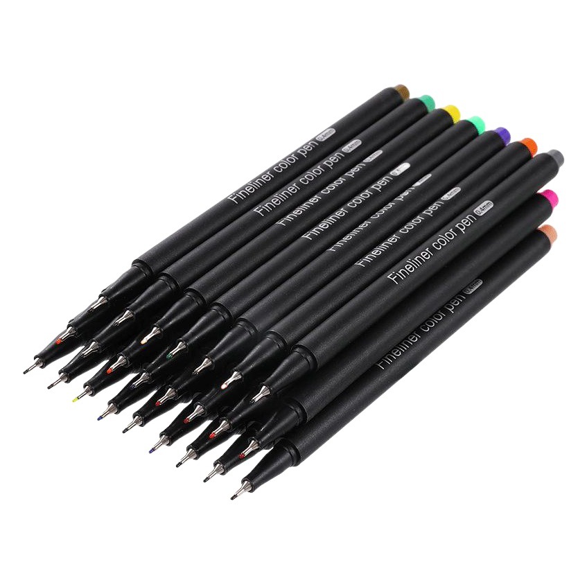 Cross-Border Colorful 0.4mm Hook Pen Simple Drawing Needle Pen Colorful Painting Water-Based Stroke Pen Hand-Painted Colorful Pen
