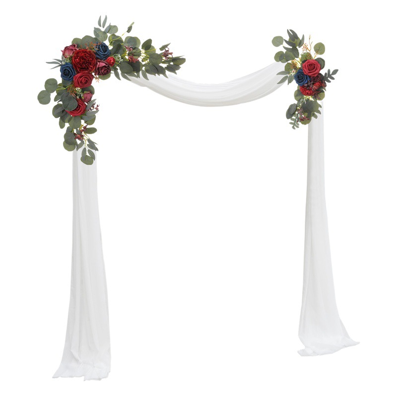 Baoxin Wedding Arch Flower Burnt Orange Welcome Sign Flower Wedding Artificial Rose Cross-Border Arch Door Artificial Flower Festive