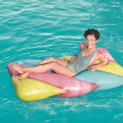 Picture of Cross-border spot 43187 candy color cotton candy adult water inflatable floating island clouds rainbow floating bed floating row