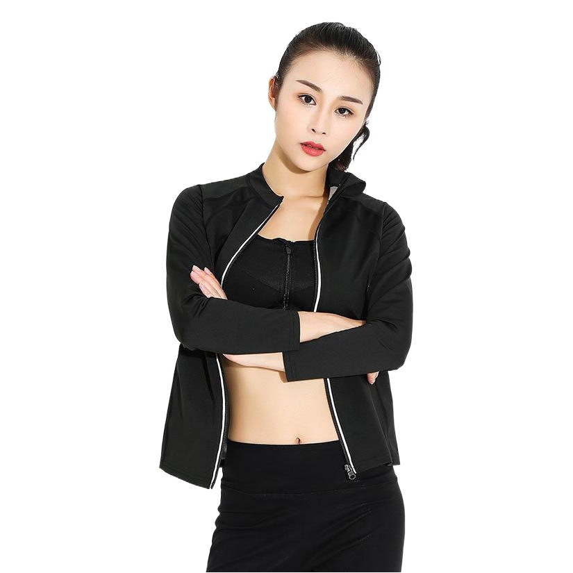 Sweat Break Women's Top Short-sleeved Sweat Break Pants Fitness Sports Running Sweat Break Women's Reflective Zipper Long-sleeved Jacket