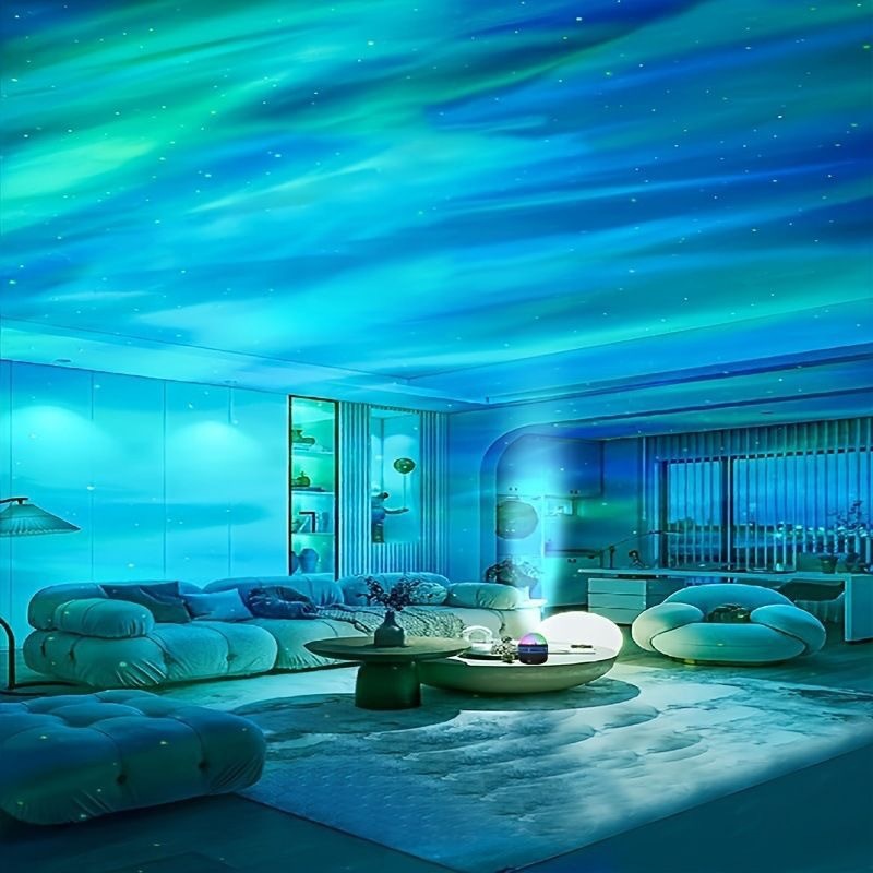 Internet celebrity starry sky light, bedroom projection light, water ripple, bedside romantic night light, northern light, gypsophila, ambient light