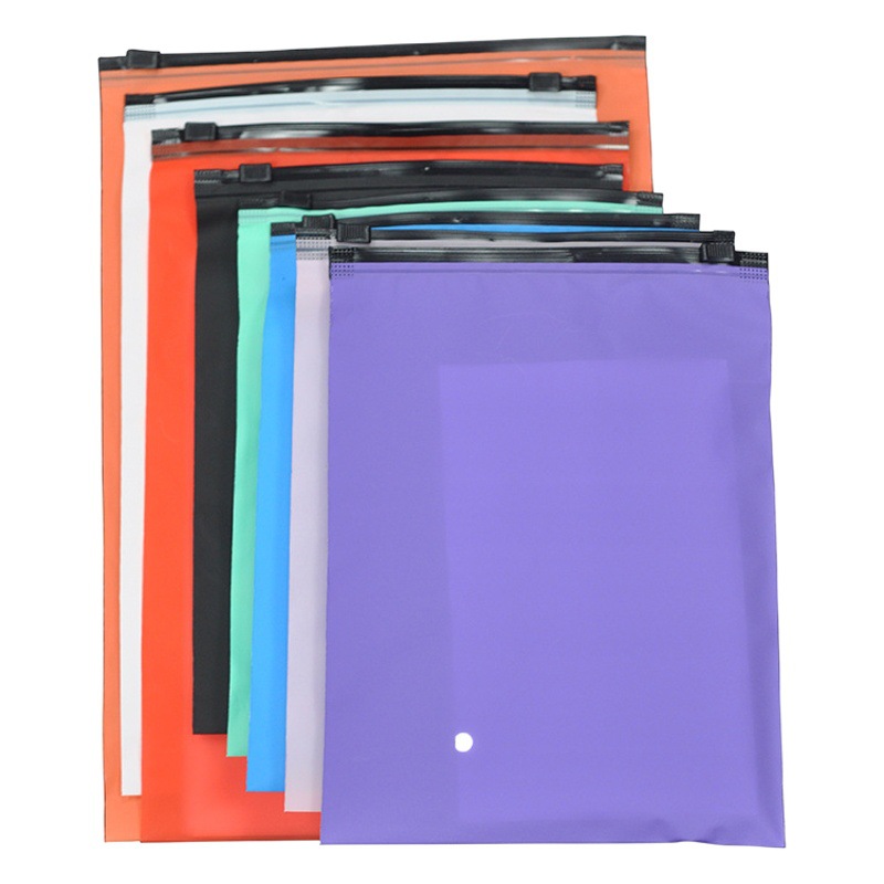 Color opaque zipper bag cpe bra underwear clothing storage bag frosted plastic towel packaging bag
