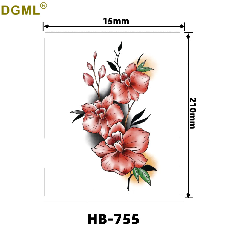 Picture of Small fresh English letters flower butterfly tattoo stickers color creative full arm fox in stock wholesale to map custom