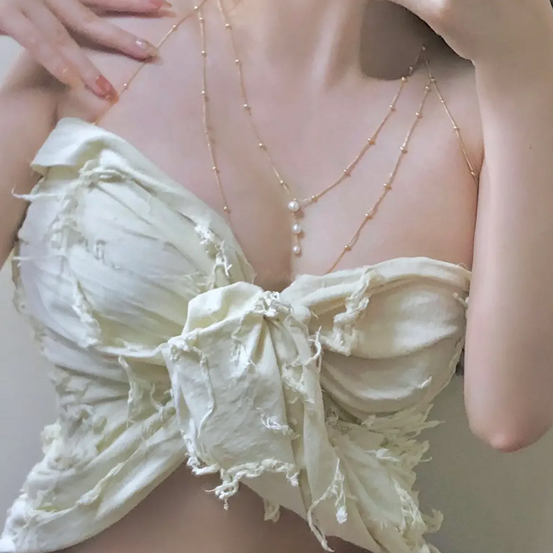 Picture of European and American Cross-Border New Pearl Body Chain Fashionable Clavicle Chain Ins Accessible Luxury Style Pearl Hot High-End Chest Chain