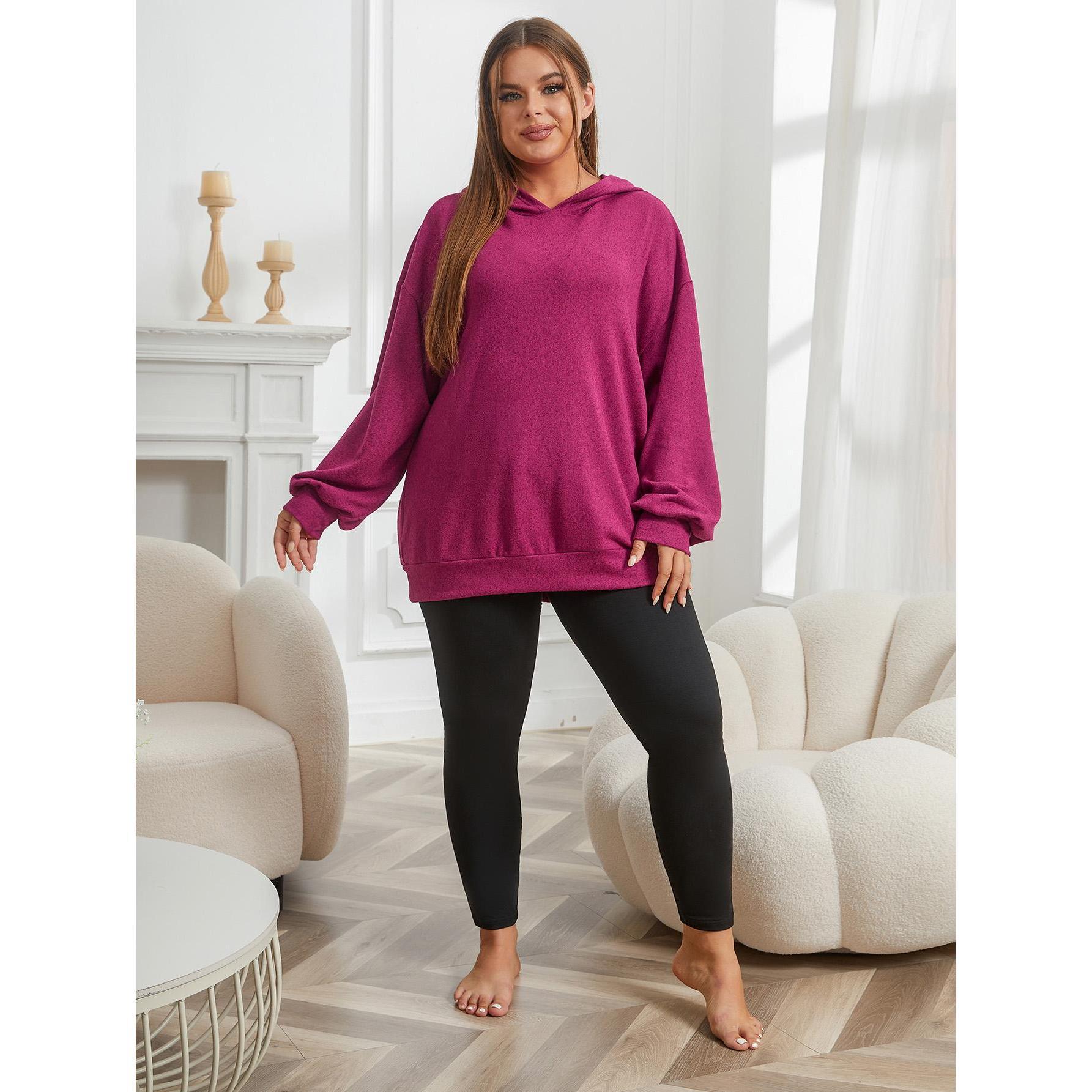 European and American Plus Size Women's Spring and Autumn Sports Casual Sweatshirt Yoga Pants Two-Piece Home Wear Women's Cross-Border Amazon