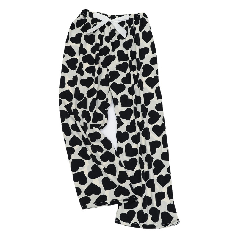 Ice Silk Pajama Pants Women's Summer Thin Loose Large Size Outer Wearing Home Pants New All-Match Not Shrinkable Wide-Leg Pants