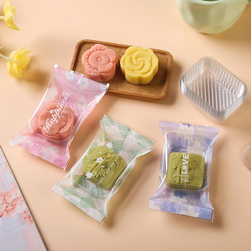 Mung bean cake packaging bag biscuit pastry snacks independent sealing packing bag baking plastic packaging bag wholesale