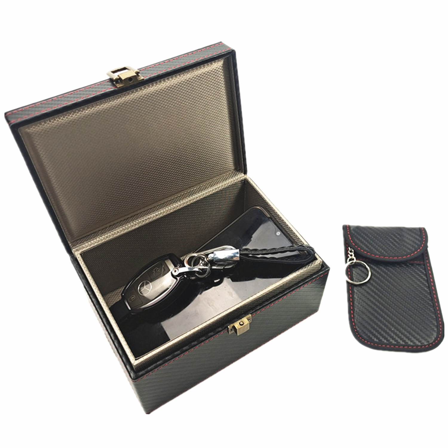 Cross-border carbon fiber shielding box + anti-theft key case wholesale Amazon popular RFID car security anti-theft box