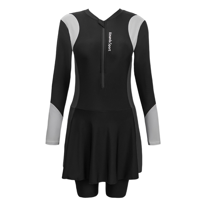 plus size Swimming Suit Women's Conservatively Conservative Short-sleeved chubby girl 100.00kg Belly-covering Slimming Students Sports Swimsuit Hot Springs