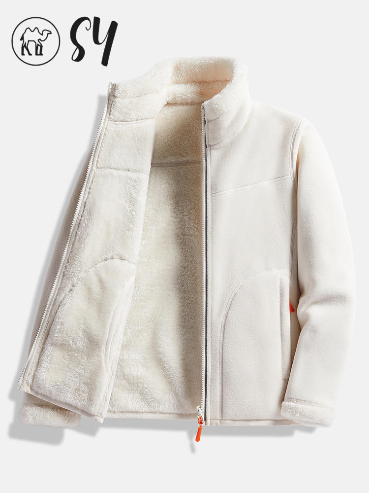 Camel LNCAMEL Outdoor Cardigan Fleece Clothes Women's Charge Clothes Inner Coral Fleece Thickened Fleece Coat Men