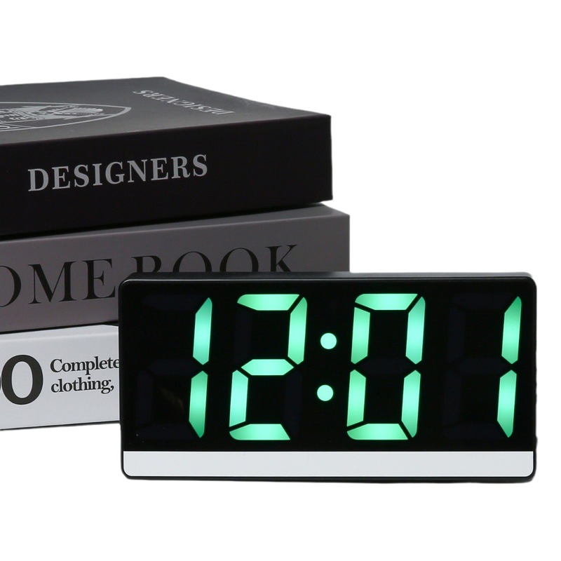 Luminous mirror electronic clock creative digital alarm watch mute desktop decoration simple electronic alarm clock for students