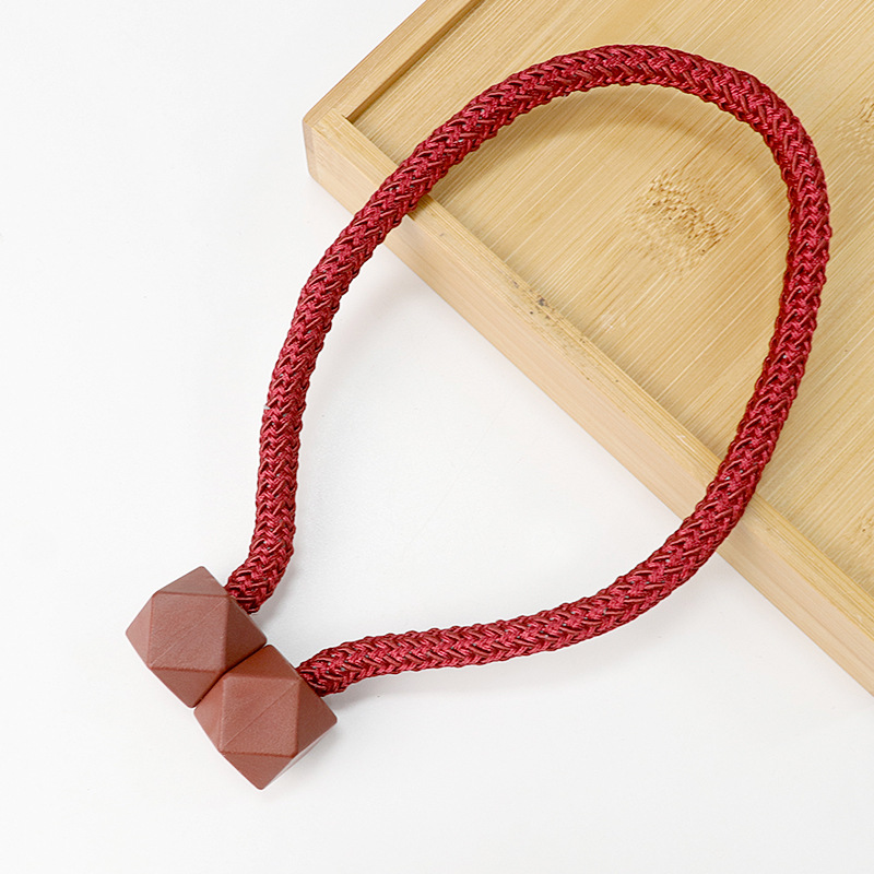 Picture of Cross-border Wholesale Creative Rubik's Cube Magnetic Buckle Punch-free Pair Pack Simple Curtain Buckle Tying Rope Accessories Curtain Strap