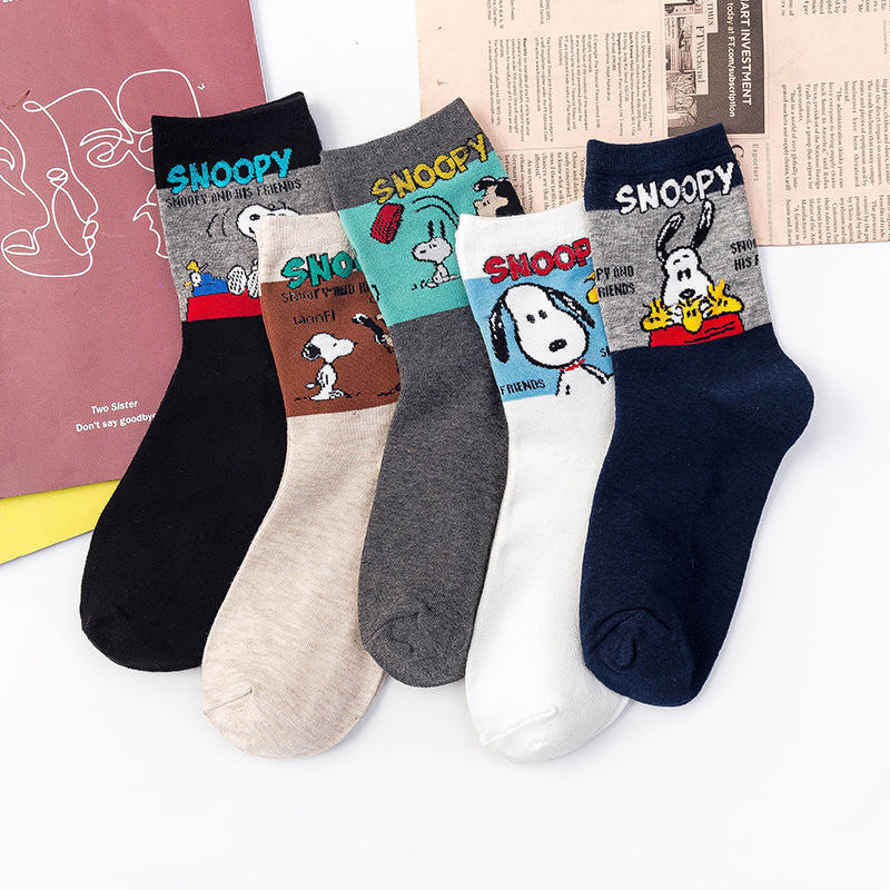 Autumn and winter new Korean version of cartoon animation puppy ladies tide socks manufacturers wholesale sports leisure student female tube socks