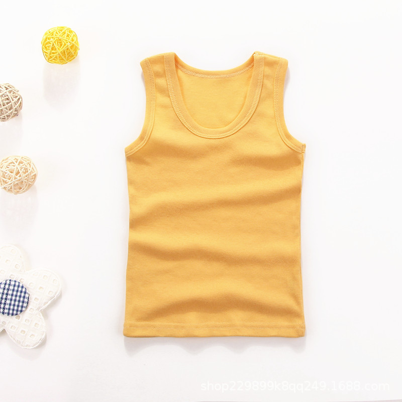 Picture of Children's vest Pure Cotton Boys' I-shaped hurdle girls' small sling children's underwear summer girls' base