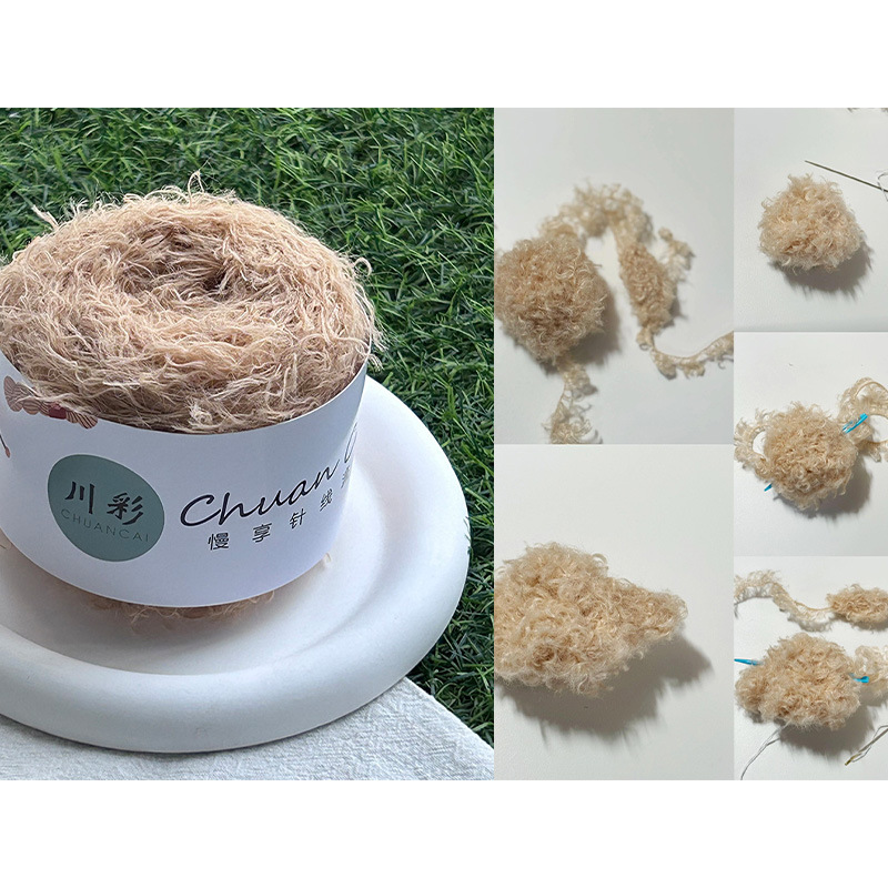 Wholesale Long Wool Teddy Velvet Roll Wool Imitation Fur Velvet Line Crochet Hand Woven Scarf Doll Wool Group