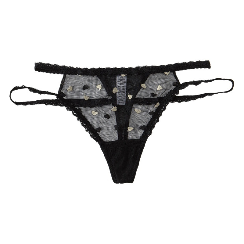 Milk Wish Sweetheart * Japanese Style Solid Color G-string Low Waist Sexy Lace Thin Belt Embroidered Flower Hollow Underwear Women's Traceless Underwear