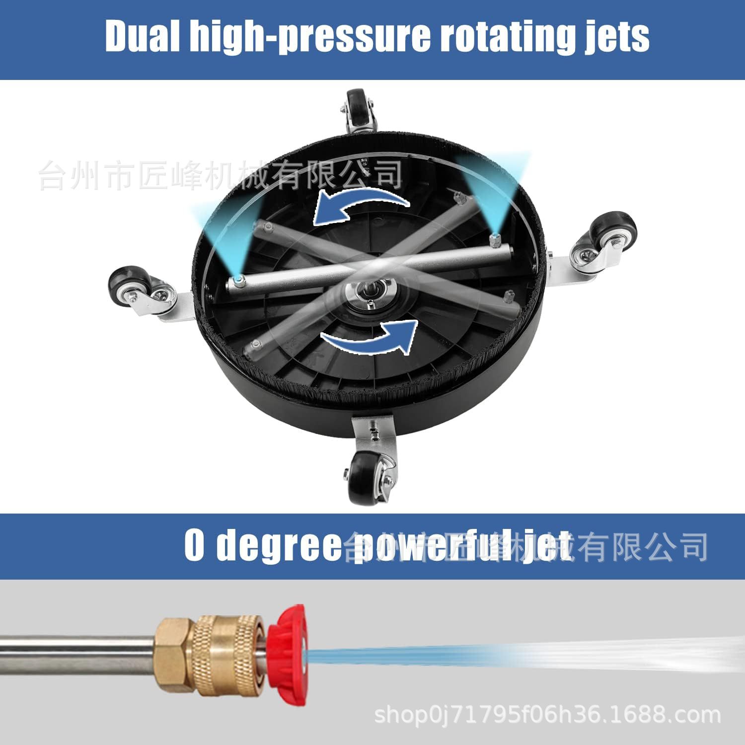 Picture of Wholesale High Pressure Washer 16.5 Inch Plastic Washer Floor 1/4 Floor Washer 4000psi with 4 wheels