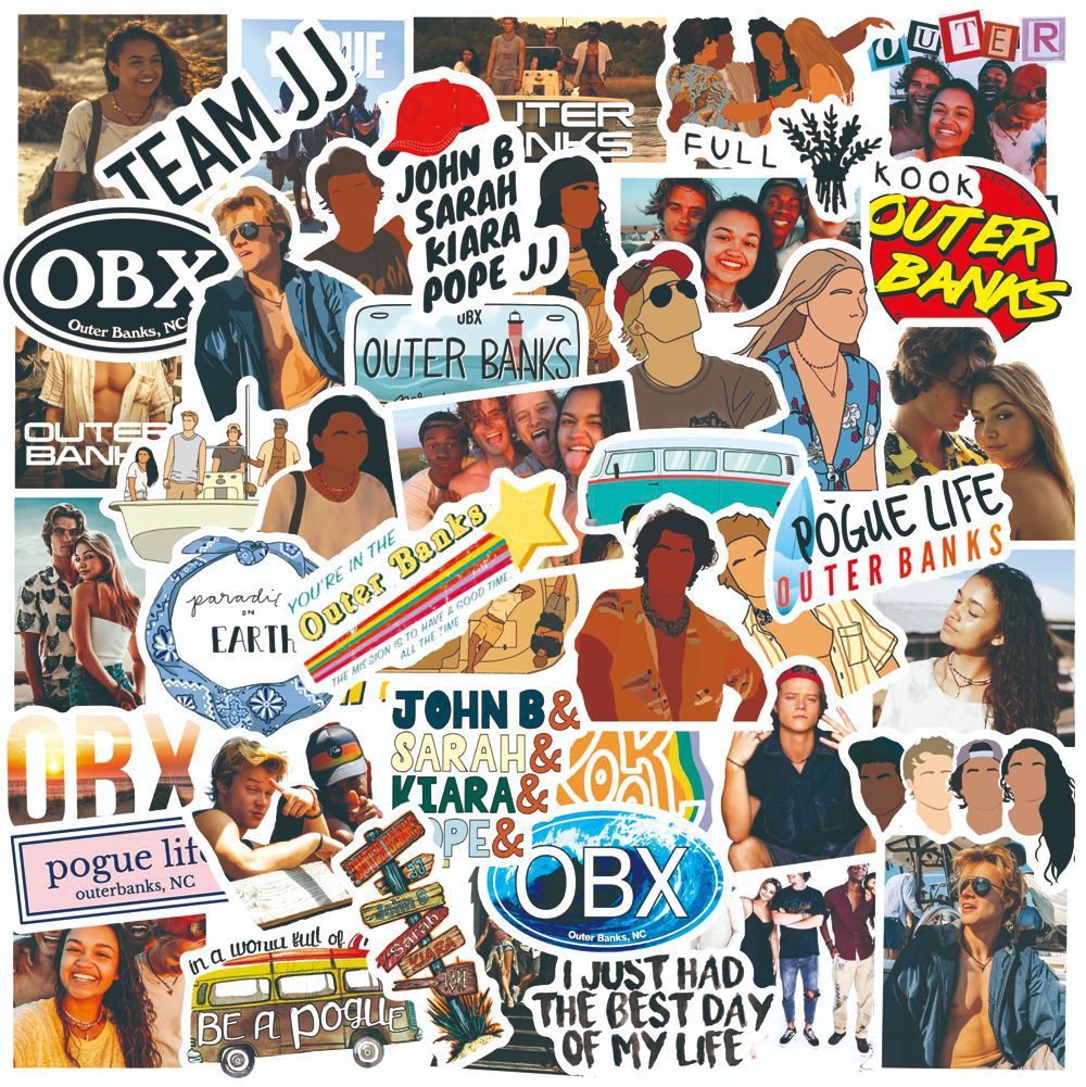 50 pieces of Bund exploration outer banks stickers American TV series stickers Amazon waterproof stickers wholesale
