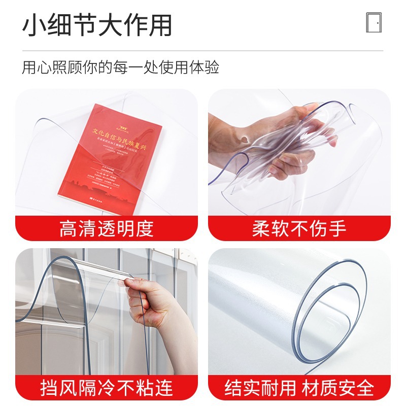 Picture of Transparent PVC Door Curtain Plastic Soft Door Curtain Anti-mosquito Windshield Commercial Anti-walking Air Conditioning Partition Air Conditioning Leather Curtain Insulation