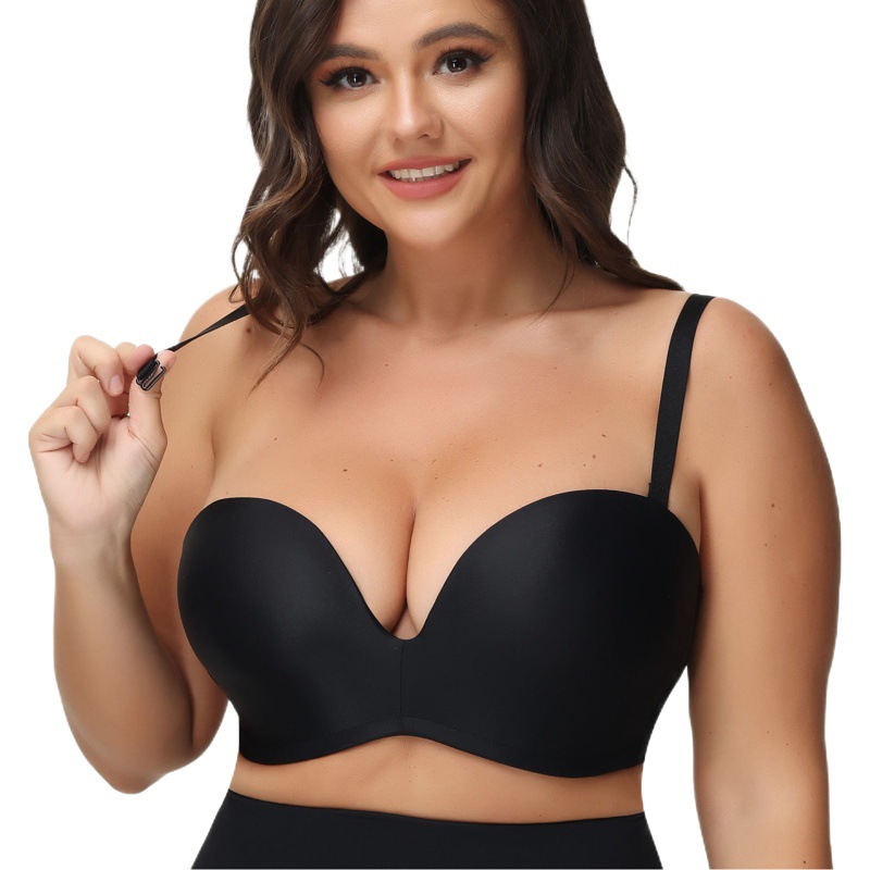 Independent Station European and American Hot-Selling Large Size Push-Up Bra with Removable Shoulder Straps Non-Slip Push-Up Bra Without Rims