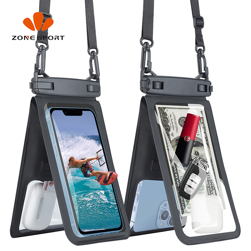 Amazon explosions put two mobile phone waterproof bag beach swimming diving park special hanging neck waterproof case