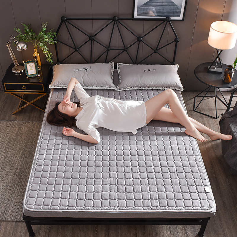 Picture of Four Seasons Mattress Cushion Household Protective Pad Thin Student Dormitory Single Bed Mattress Cushion Folding Bedroom Double