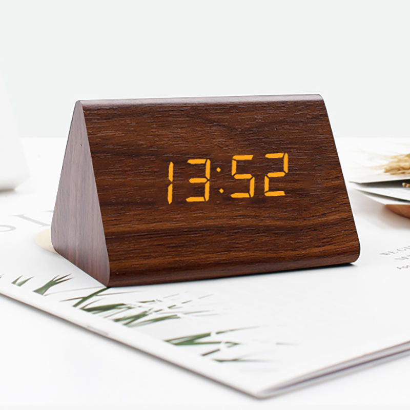Picture of Source Manufacturer Electronic Clock Rectangular Wooden Clock Mini Alarm Clock Digital Clock Led Wooden Clock Luminous