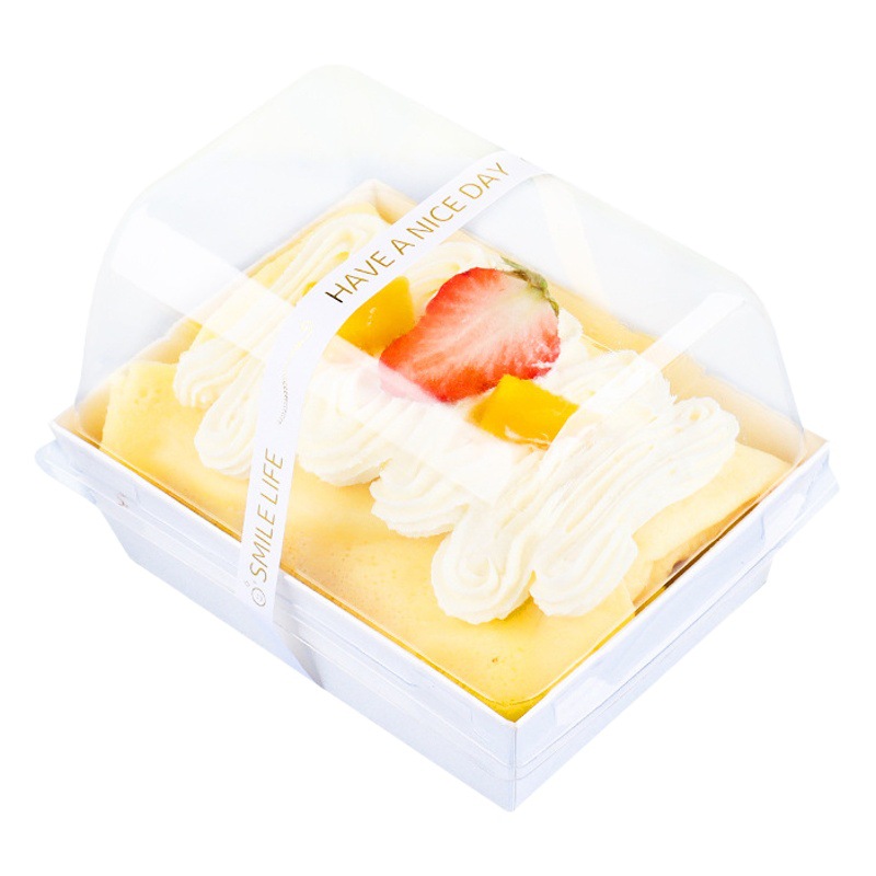 Dessert Packaging Box Small Cake Shortcake Biscuit Disposable Packaging Box Plastic Reusable Transparent Box