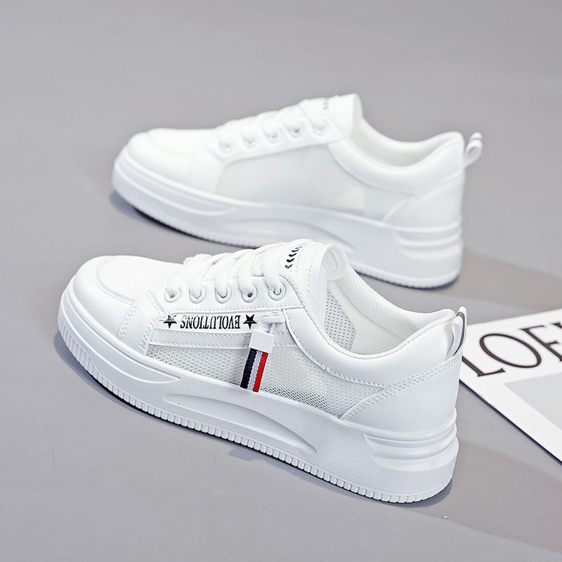 Foreign trade wholesale small white shoes 2025 season Joker student thick-soled mesh shoes breathable mesh thin tide sports shoes
