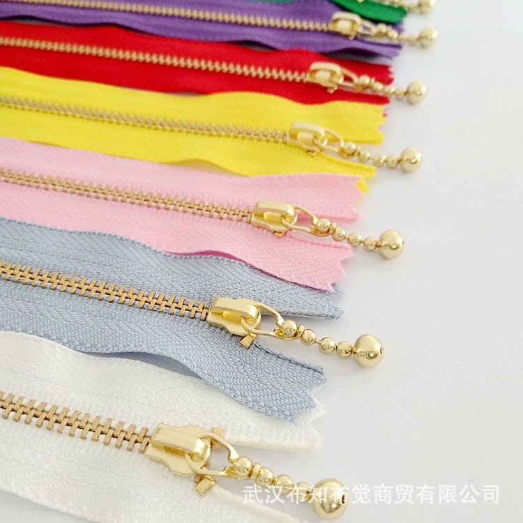Closed Tail Handmade DIY Bag Luggage Accessories 12/15/20cm3 Drop Head Shallow Gold Teeth Metal Zipper