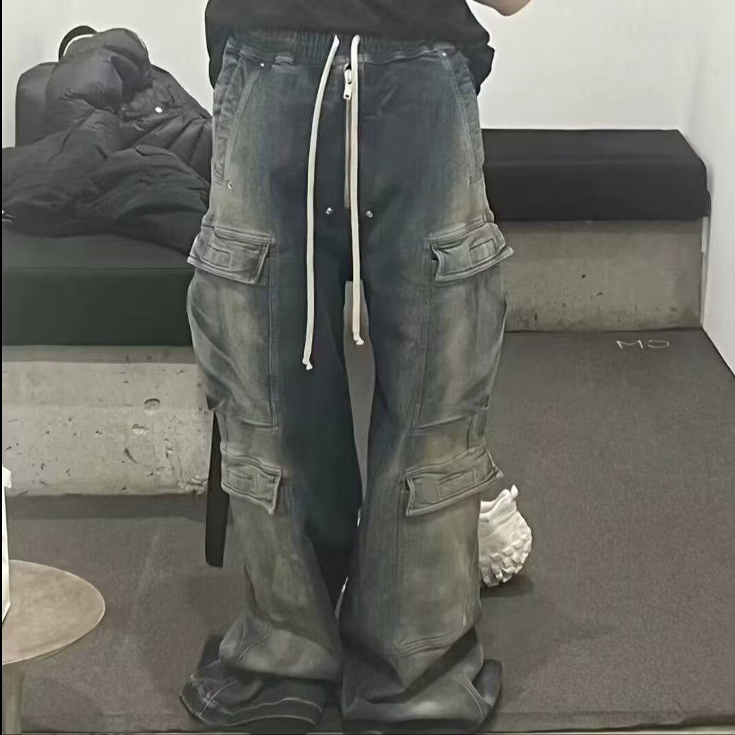 Vintage Washed Loose Straight-Leg Wide-Leg Jeans All-Match Simple New Fashionable Japanese Artistic Harajuku Lazy