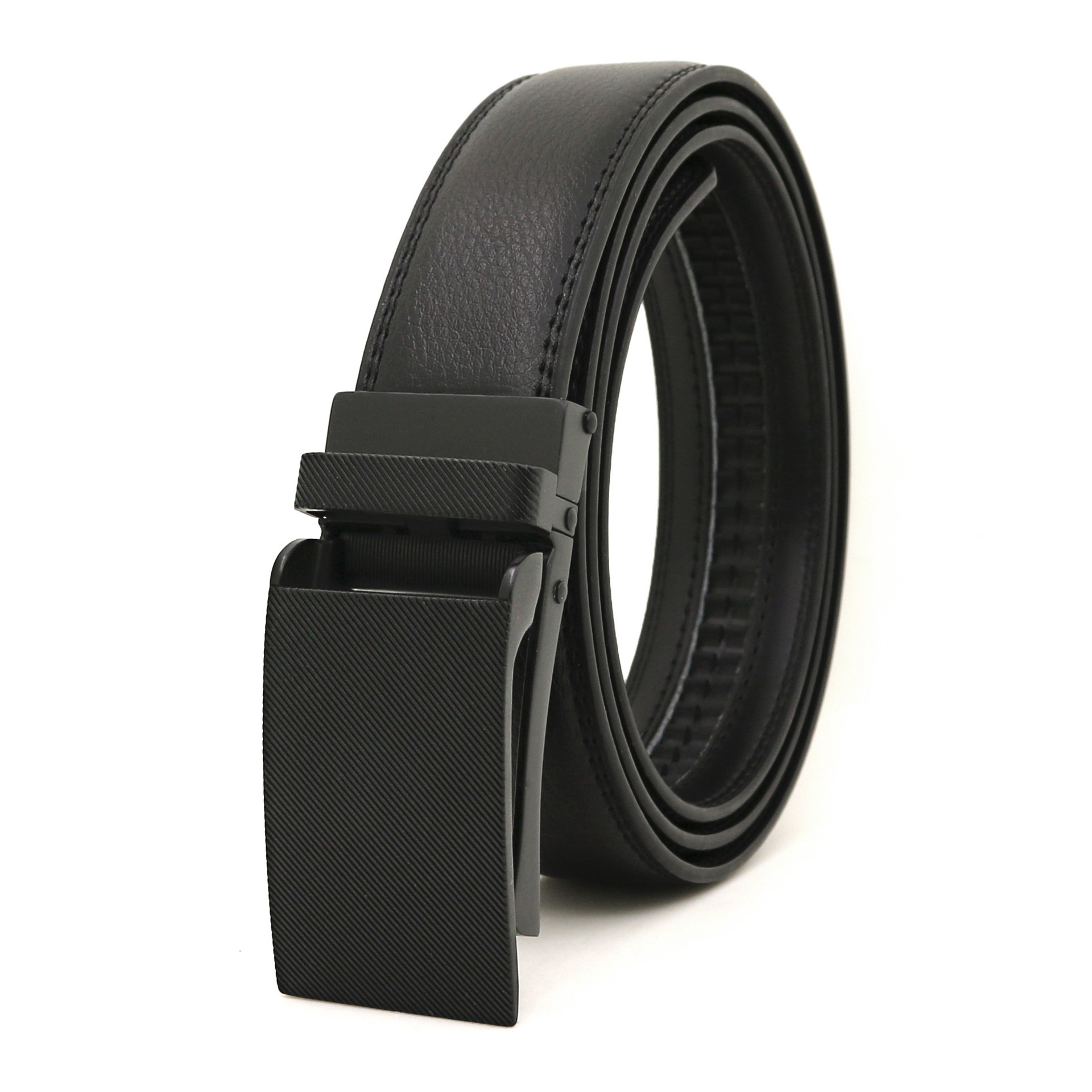 Picture of Japanese and Korean men's automatic buckle belt reverse pull buckle two-layer cowhide leather belt business Foreign Trade factory wholesale