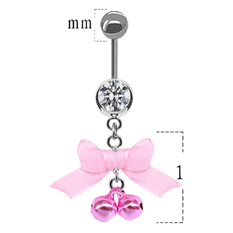 gatte European and American cross-border cute colorful bell navel ring Christmas series atmosphere bow Christmas