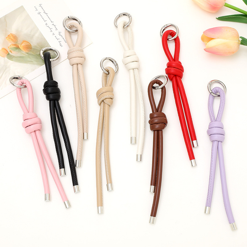 All-Match High-Level PU Handmade Leather Bag Pendant Creative Hand-Made Gift Flash Keychain Accessories Trendy