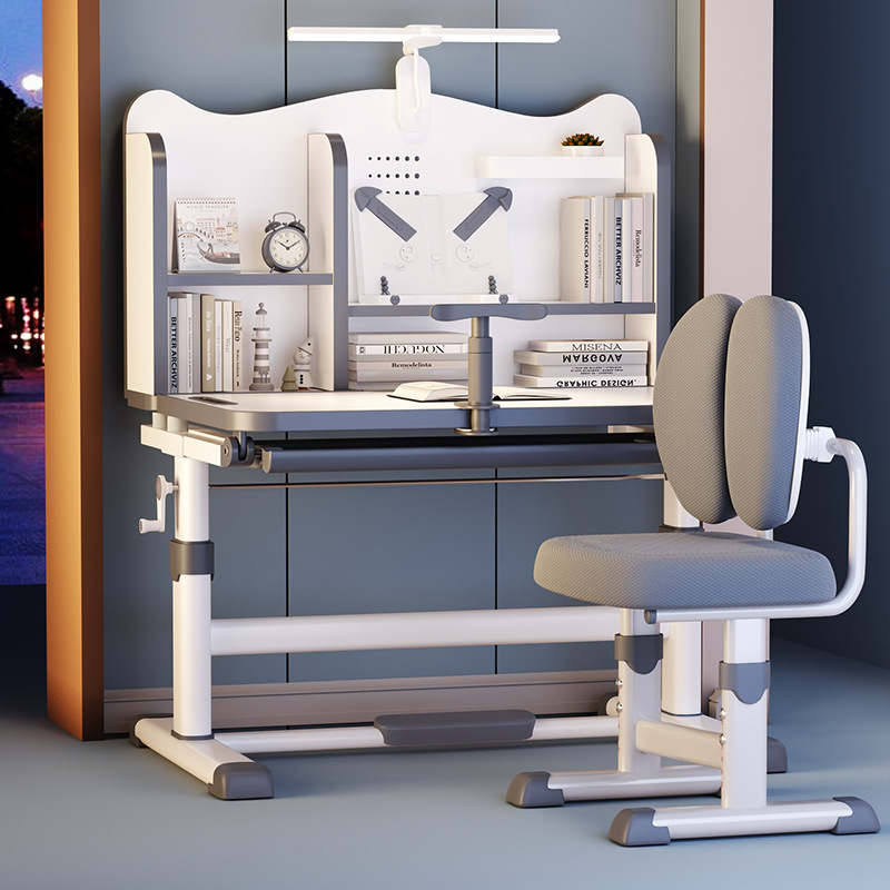 Children's Study Table, Primary School Student's Home Writing Desk, Child's Homework Special Seat, Liftable Table and Chair Set