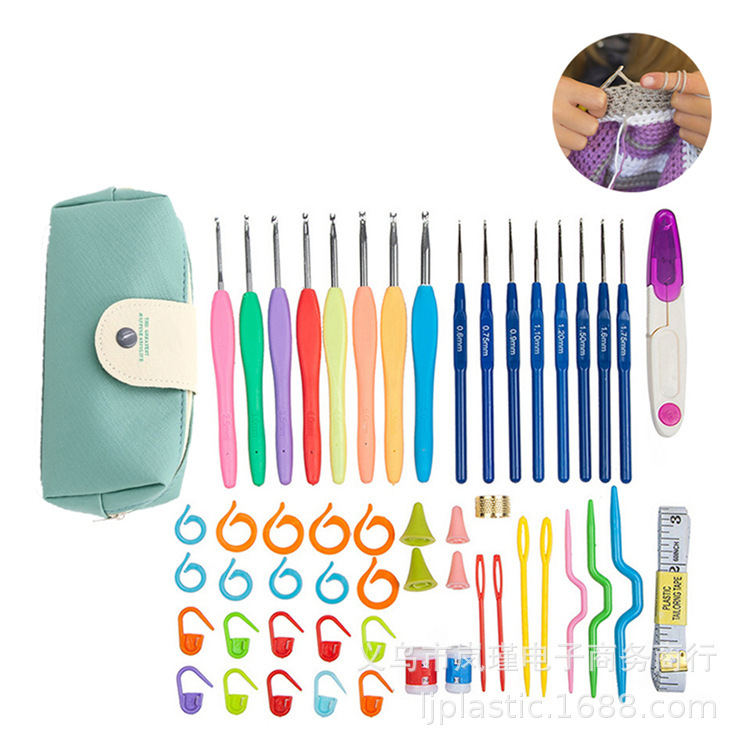 Picture of Hot Sale 53 Piece Set Crochet suit Hand-made DIY Knitting Tools Hook Needle Full Set Sweater Needle Knitting Soft Handle Crochet