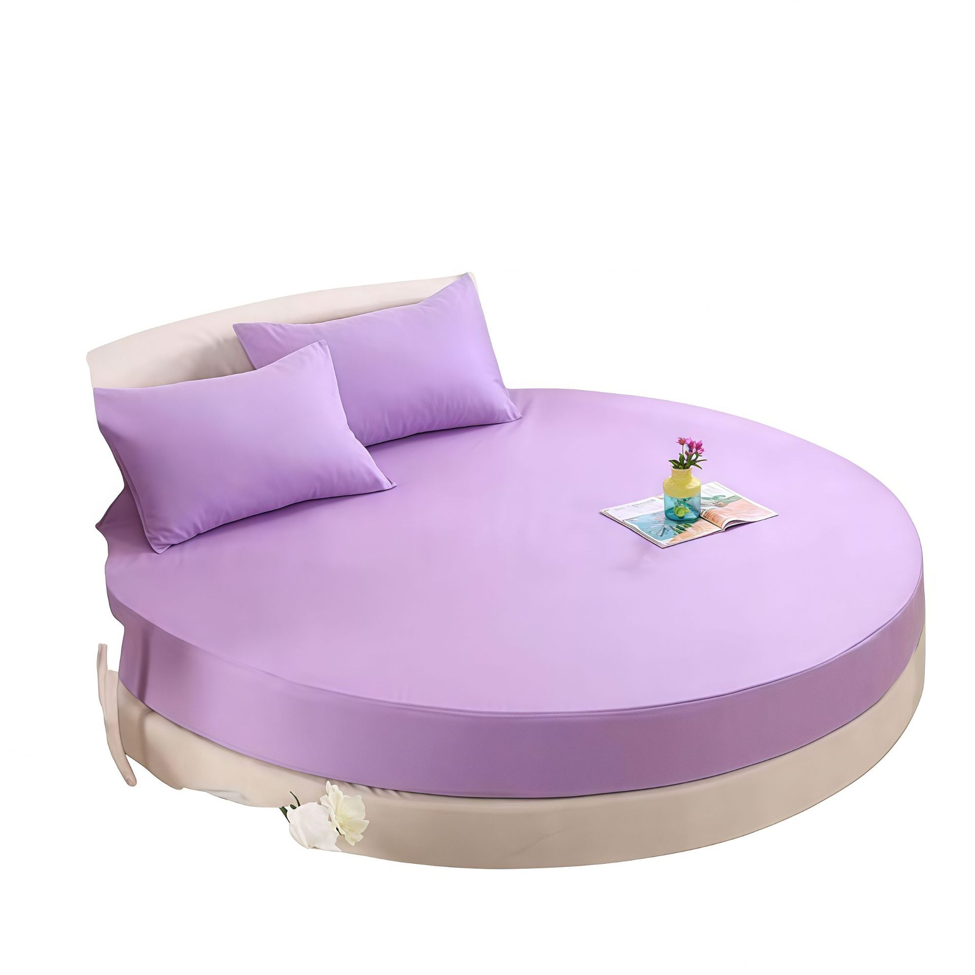 Picture of Cross-border Amazon Shrimp Hotel Round Waterproof Round Bed Cover Four-piece Bed Cover Simmons Mattress Cover Dust-proof