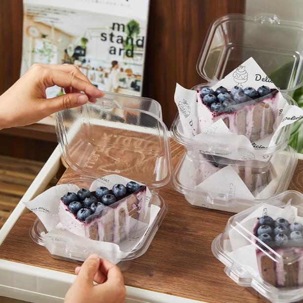 Dessert Transparent Packaging Box Baked Pastry Popular Bento Cake Packaging Box Cut into Pieces Tiramisu Box