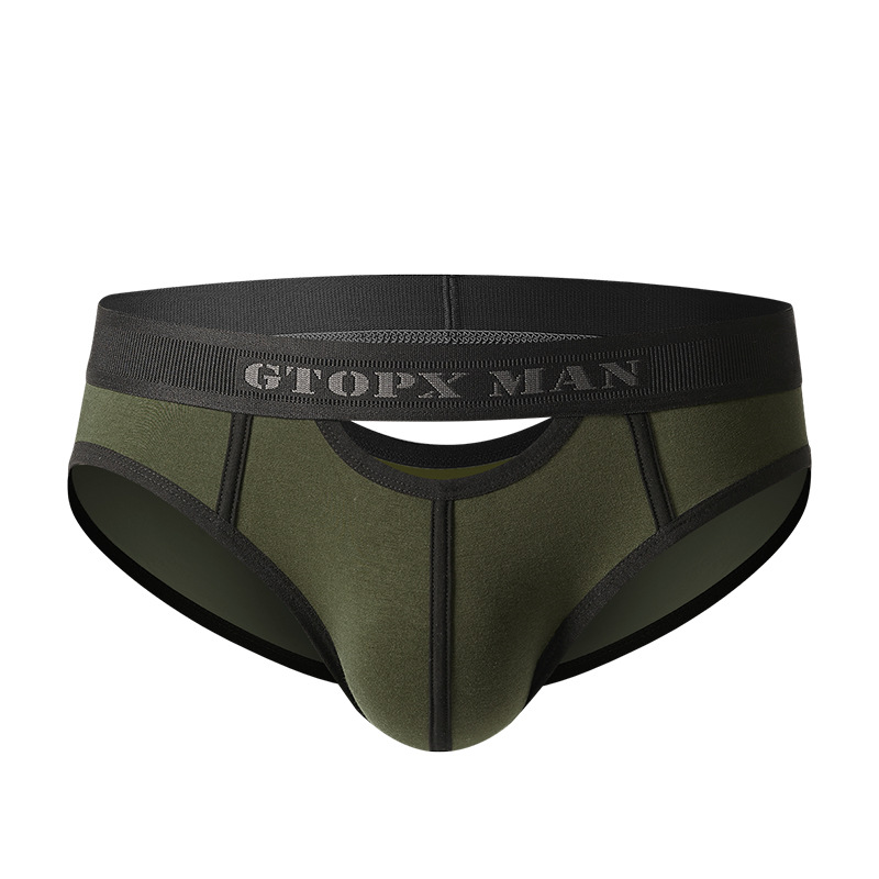 Men's New Style Briefs, Sexy Low-Rise Fashion Briefs with Cut-Out Front and Back, Classic Breathable Sports Underwear Shorts